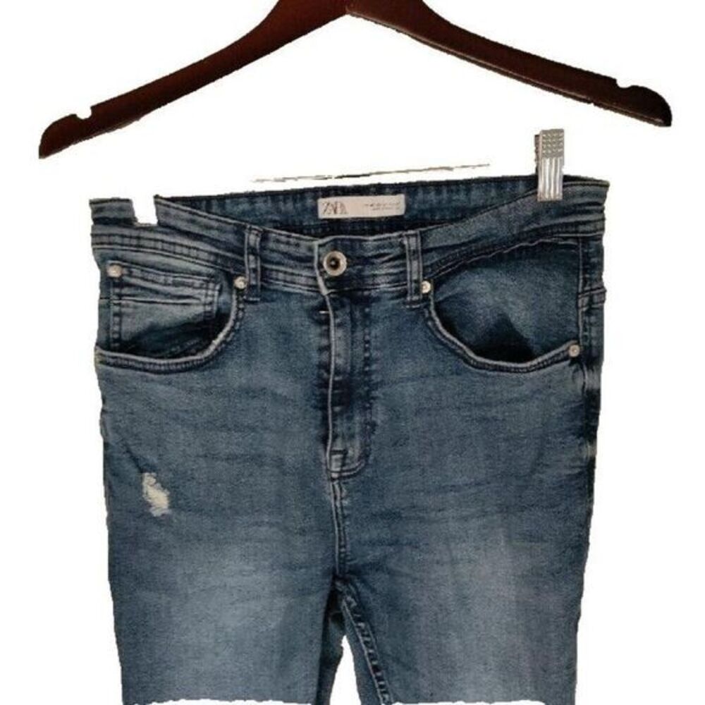 ZARA Jeans Women 31 Jeans Ripped Skinny Slim Tapered Legs Western Beach‎ Casual - Picture 3 of 4